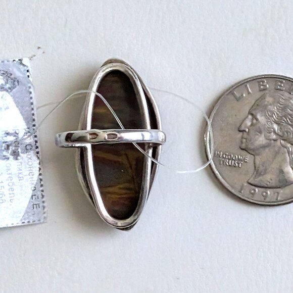 NWT Russian Russia Sterling Silver 925 Brown Grey Jasper Earrings And Ring Set - Picture 13 of 16